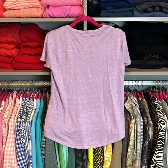 Talbots lavender hi low v neck short sleeve sweater top size XS NWT - Picture 3 of 3